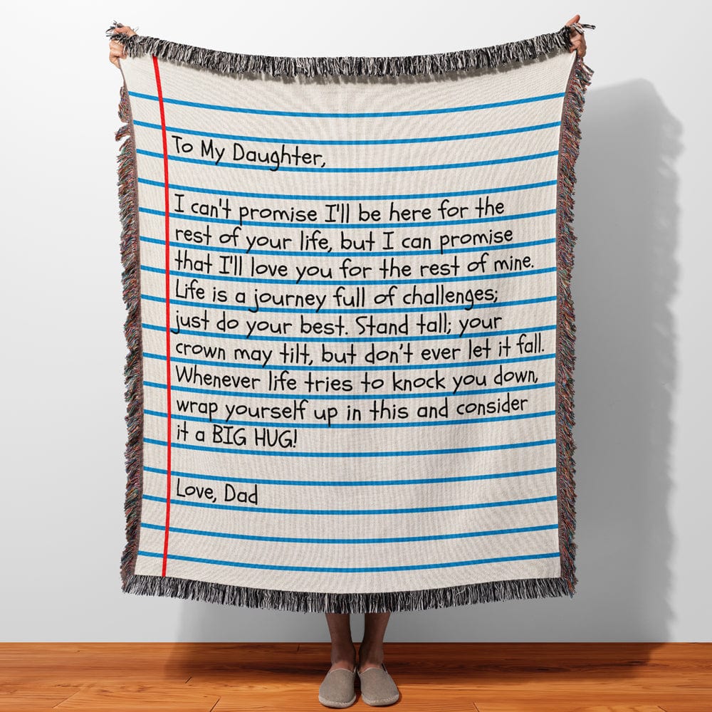To My Daughter - Love Dad - Giant Love Note - Premium Woven Blanket - WB02