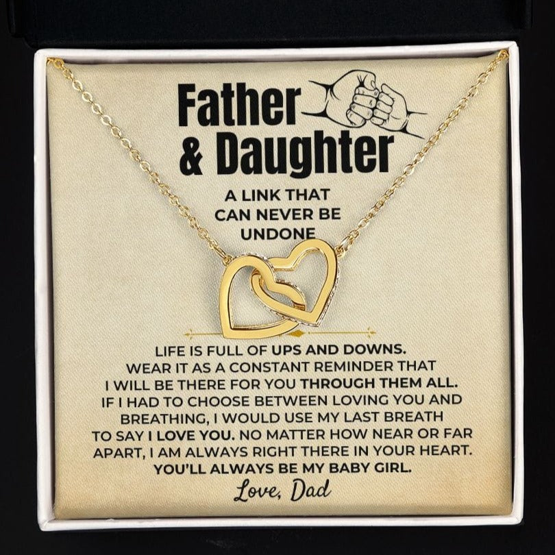 To My Daughter - Love Dad - Interlocked Hearts Gift Set - SS398DV2