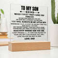To My Son | Love Dad | LED-Lit Acrylic Plaque - AC21