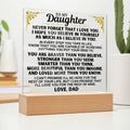 To My Daughter - Love Dad - LED-Lit Acrylic Plaque - AC28