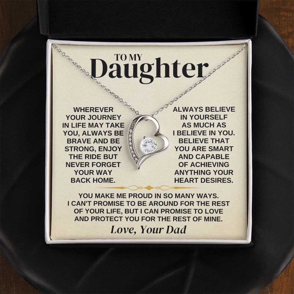 Daughter Necklace Gift Set From Dad With Message Card