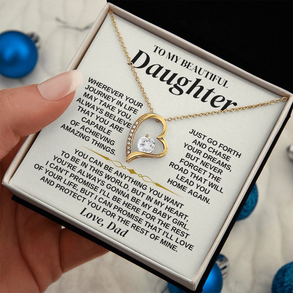 To My Daughter - Love Dad - Necklace Gift Set - SS324D