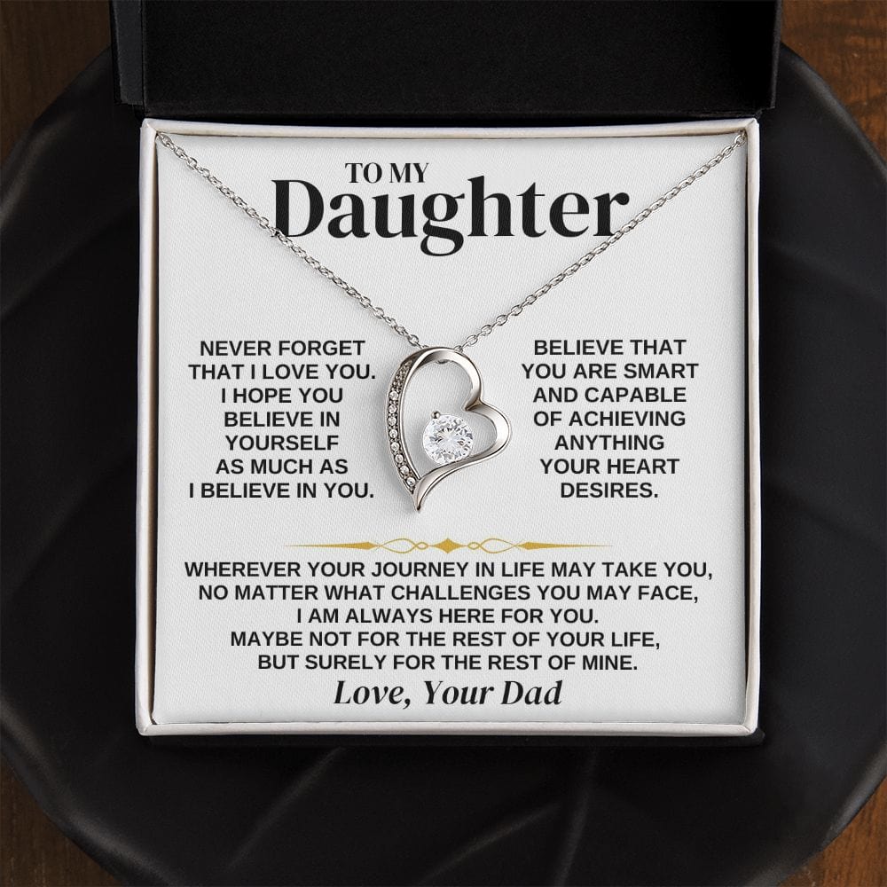 Daughter Necklace Gift Set From Dad With Message Card