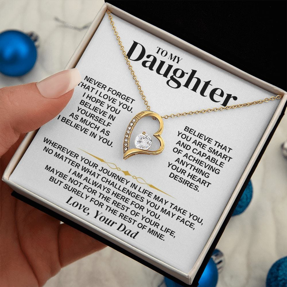 Daughter Necklace Gift Set From Dad With Message Card