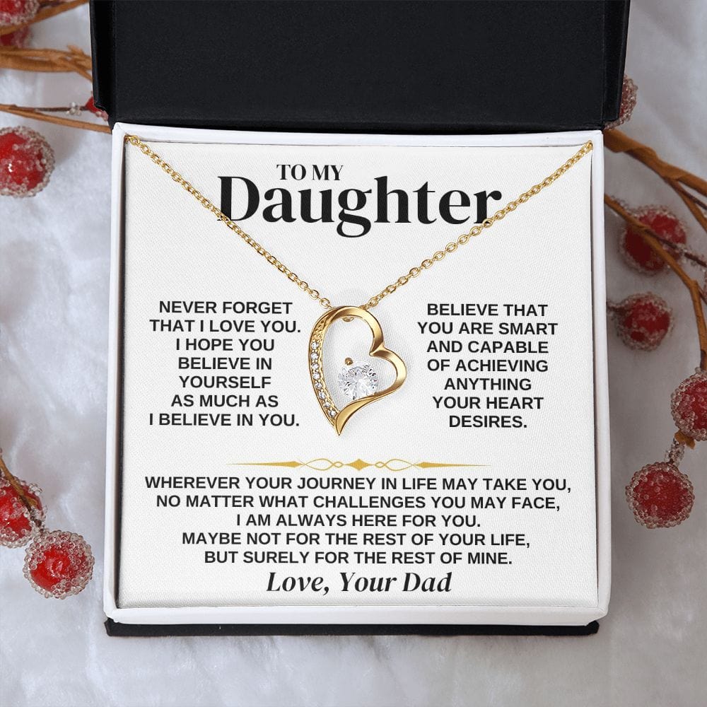 Daughter Necklace Gift Set From Dad With Message Card