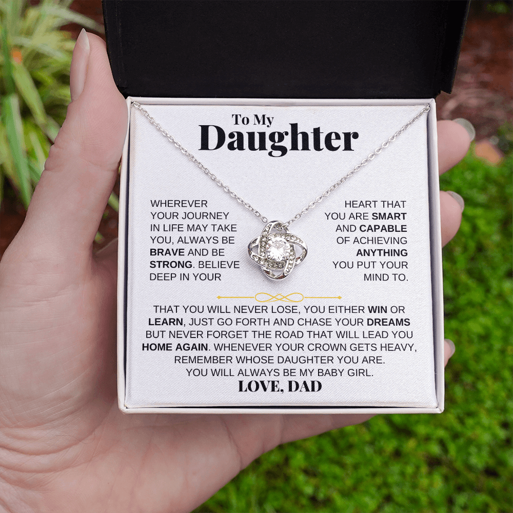 To My Daughter - Love Knot Gift Set - From Dad- SS204LKD