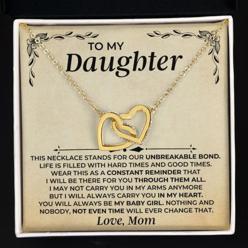 To My Daughter - Love Mom - Interlocked Hearts Gift Set - SS409