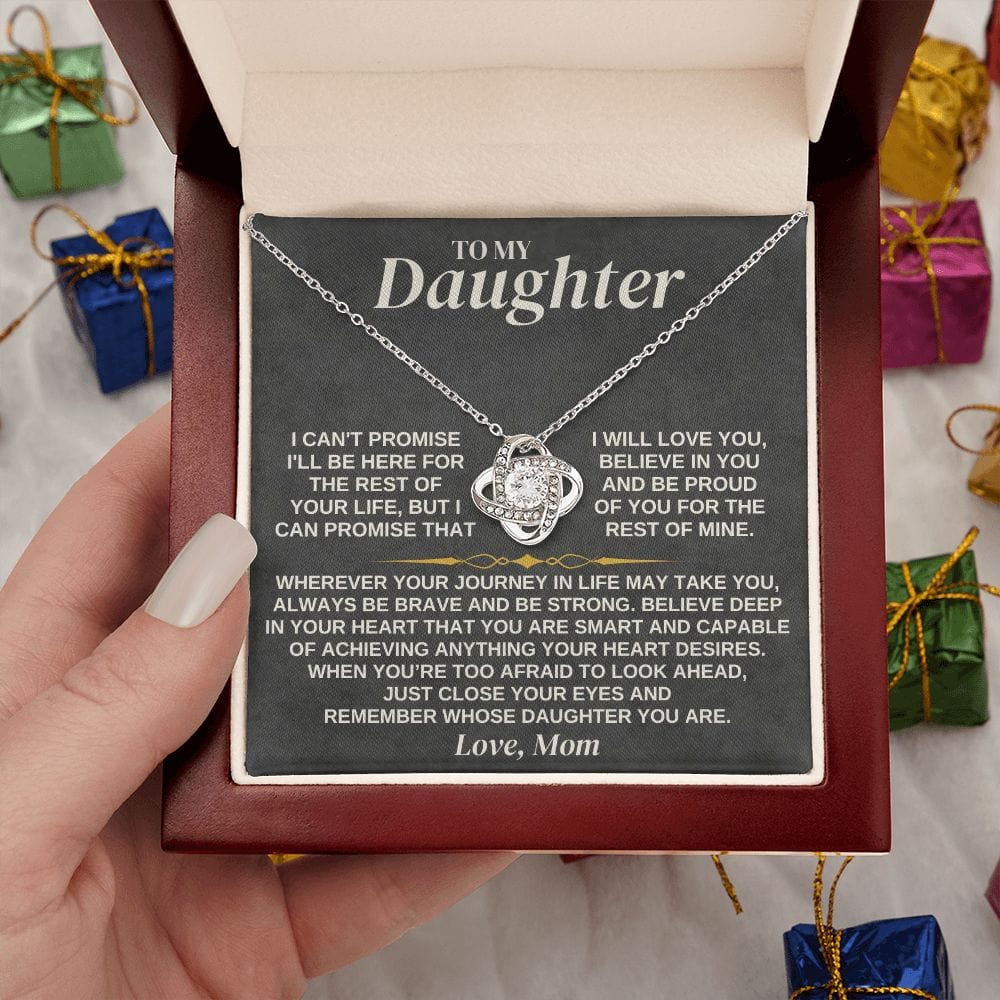 To My Daughter - Mom - Love Knot Necklace Gift Set - SS334