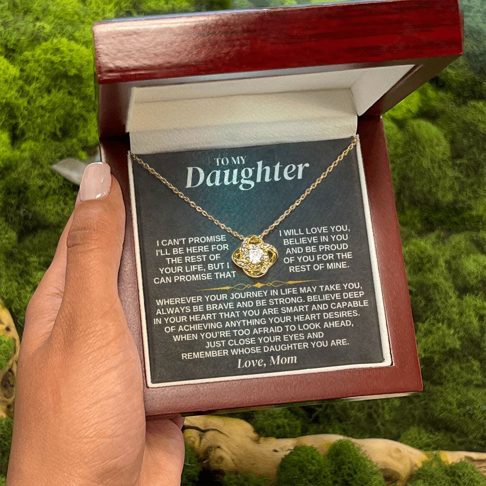 To My Daughter - Mom - Love Knot Necklace Gift Set - SS334