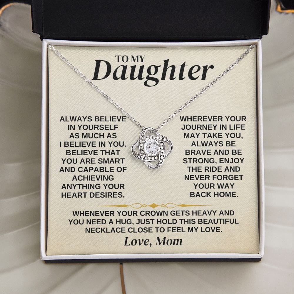 To My Daughter - Mom - Love Knot Necklace Gift Set - SS336