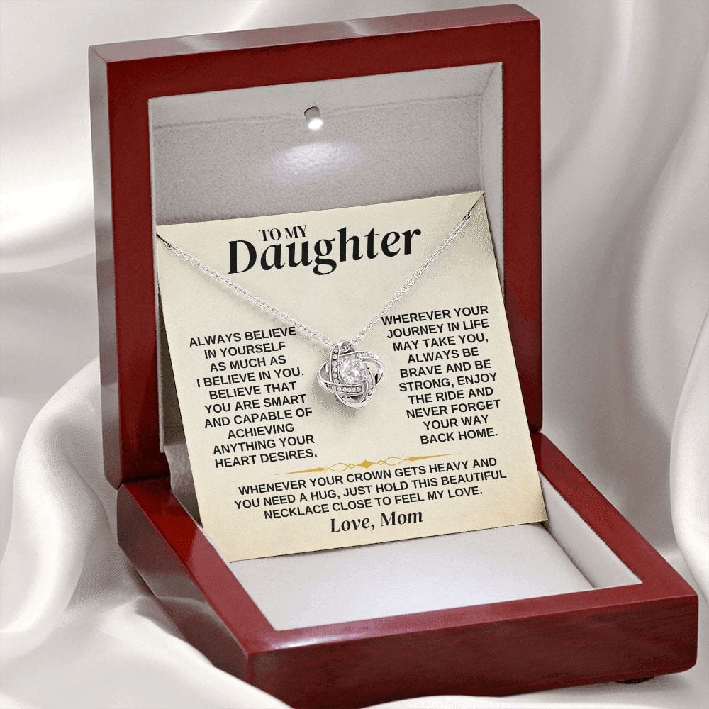 To My Daughter - Mom - Love Knot Necklace Gift Set - SS336
