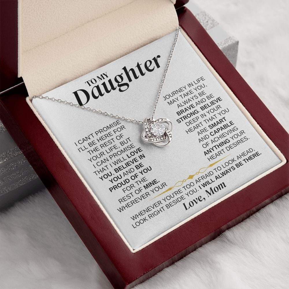To My Daughter - Mom - Love Knot Necklace Gift Set - SS337