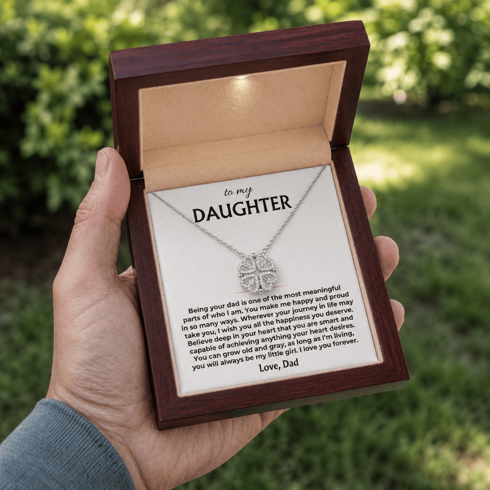 To My Daughter - You Make Me Happy - Love, Dad - Magnetic Hearts Necklace Gift Set - SS621