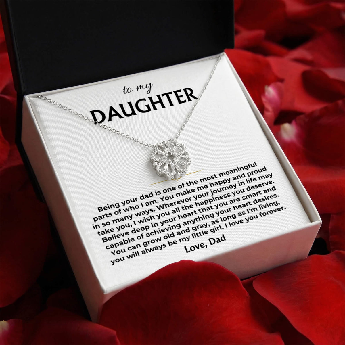 To My Daughter - You Make Me Happy - Love, Dad - Magnetic Hearts Necklace Gift Set - SS621