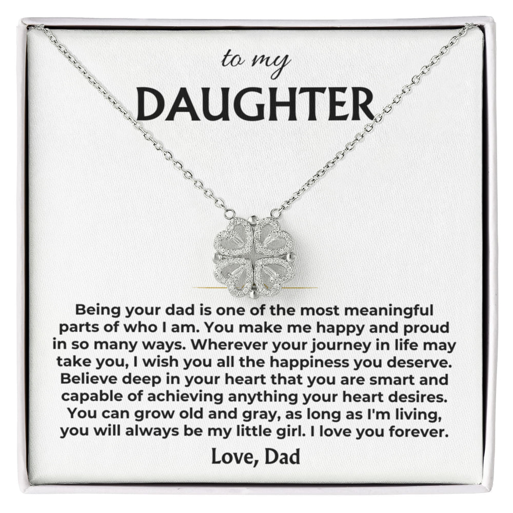 To My Daughter - You Make Me Happy - Love, Dad - Magnetic Hearts Necklace Gift Set - SS621