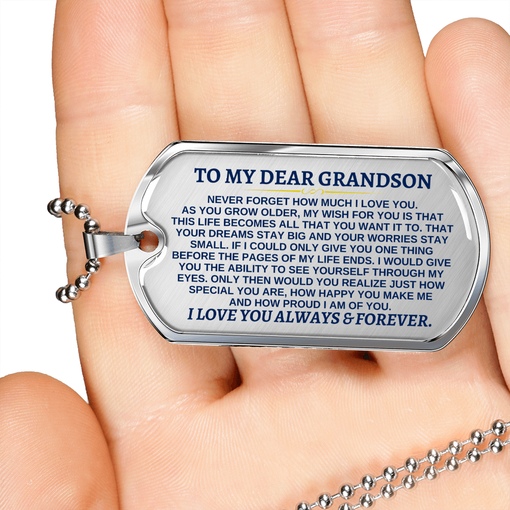 To My Dear Grandson - Love Tag - SS287GS