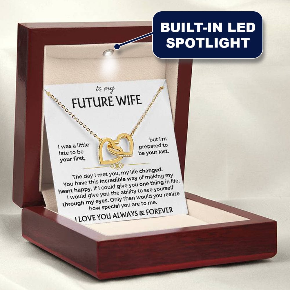 To My Future Wife - 18k Interlocked-Hearts Necklace Gift Set - SS503V2