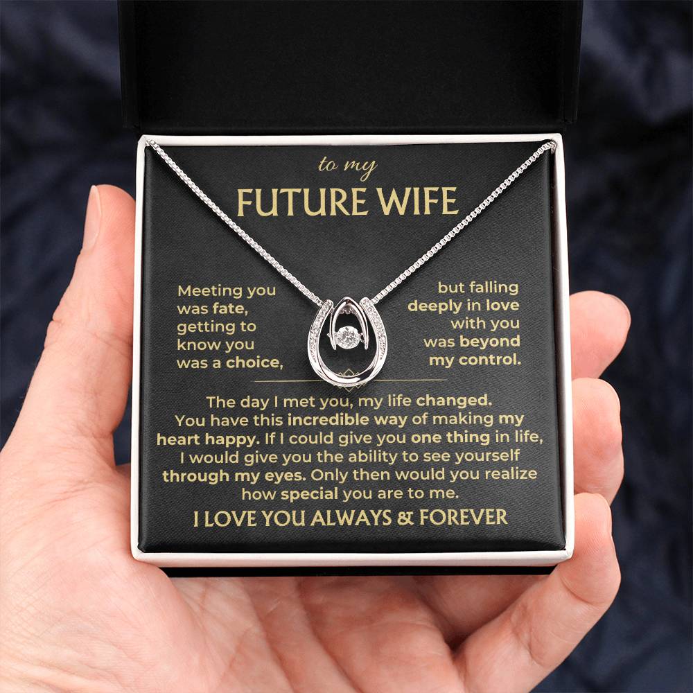 To My Future Wife - I Love You Forever - White Gold Necklace Gift Set - SS602