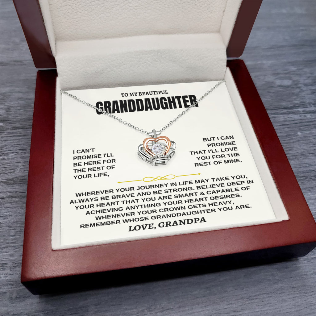 To My Granddaughter - Crown Pendant Necklace - Gift Set - SS117