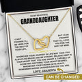 Granddaughter forever linked hearts necklace with keepsake message card