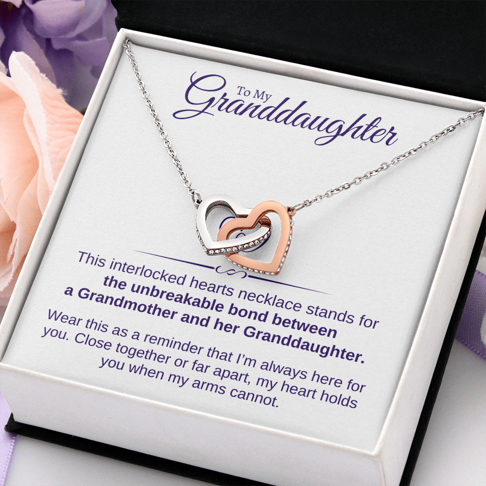 To My Granddaughter - From Grandma - Interlocked Hearts Gift Set - SS105