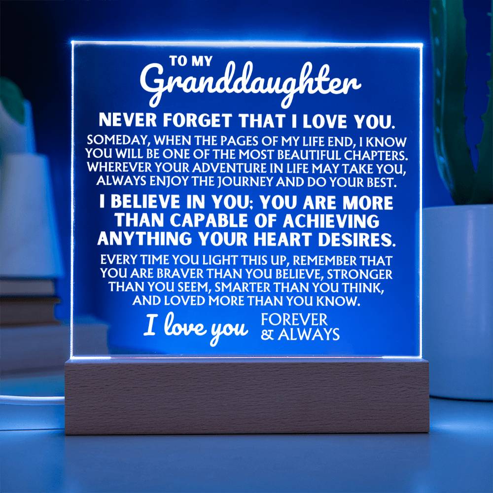To My Granddaughter - "I Believe In You" - Acrylic Lamp ❤️ - AC45