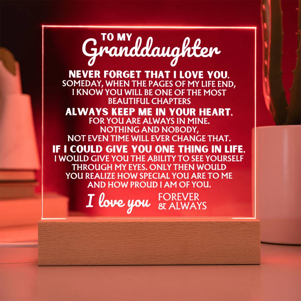 [ALMOST SOLD-OUT] To My Granddaughter | "I Love You Forever" | Acrylic Lamp ❤️ | AC44