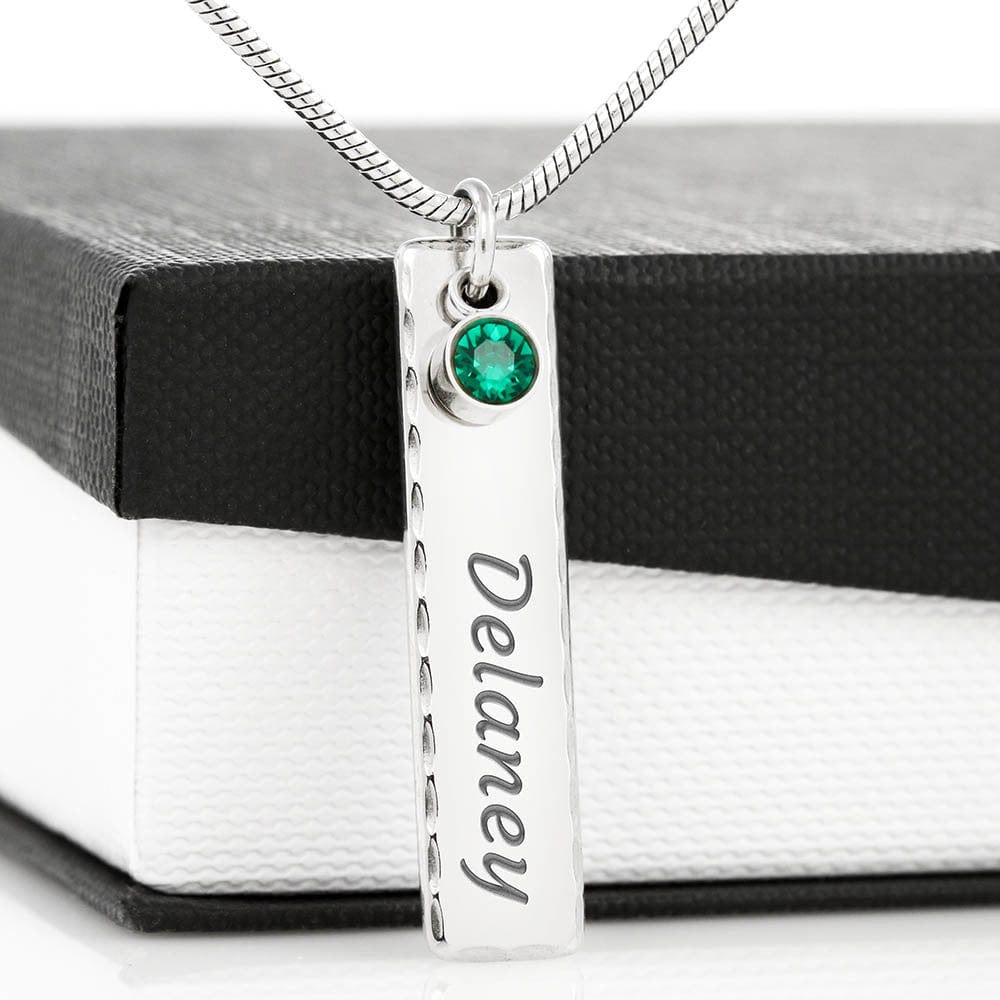 To My Granddaughter - Personalized Birthstone Pendant Gift Set - SS170B