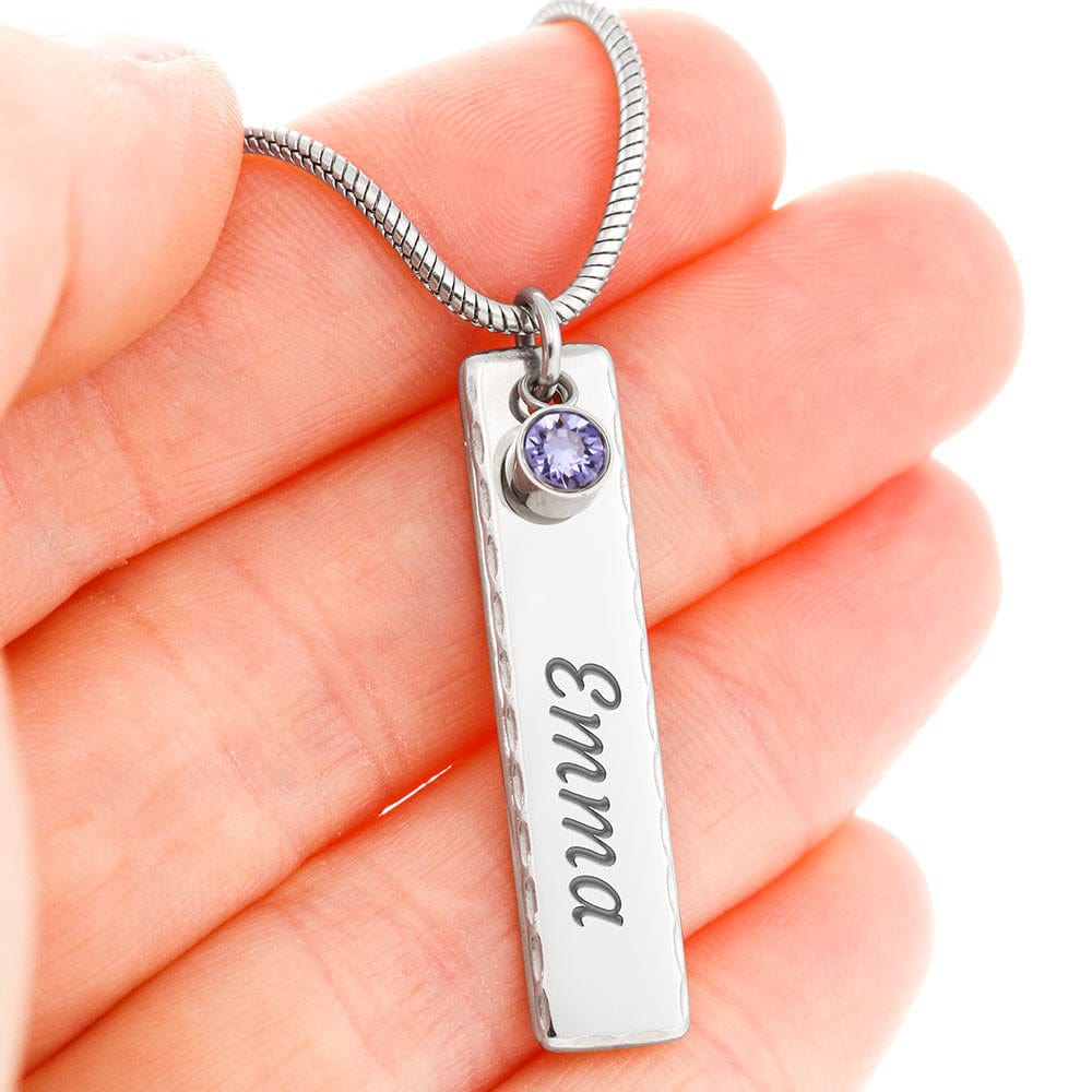 To My Granddaughter - Personalized Birthstone Pendant Gift Set - SS170B