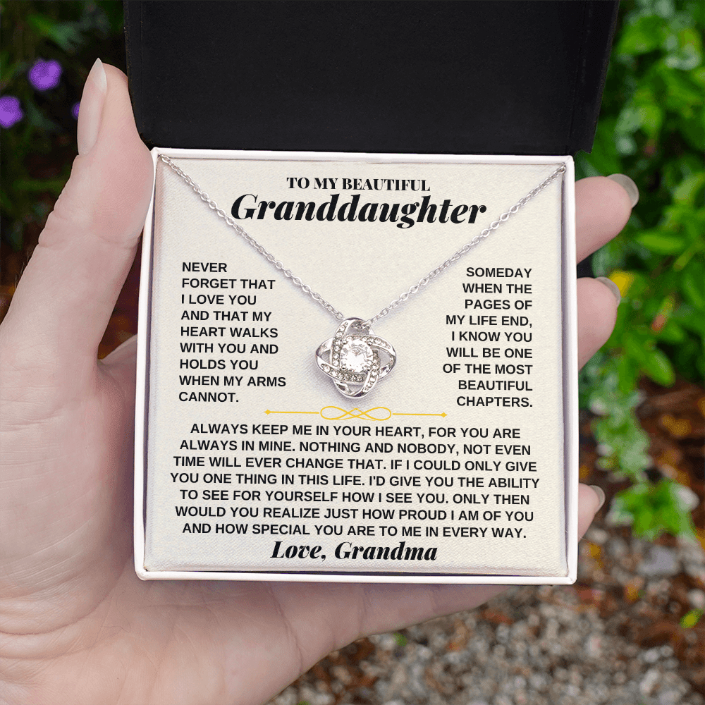 To My Granddaughter - Personalized Love Knot Gift Set - SS253