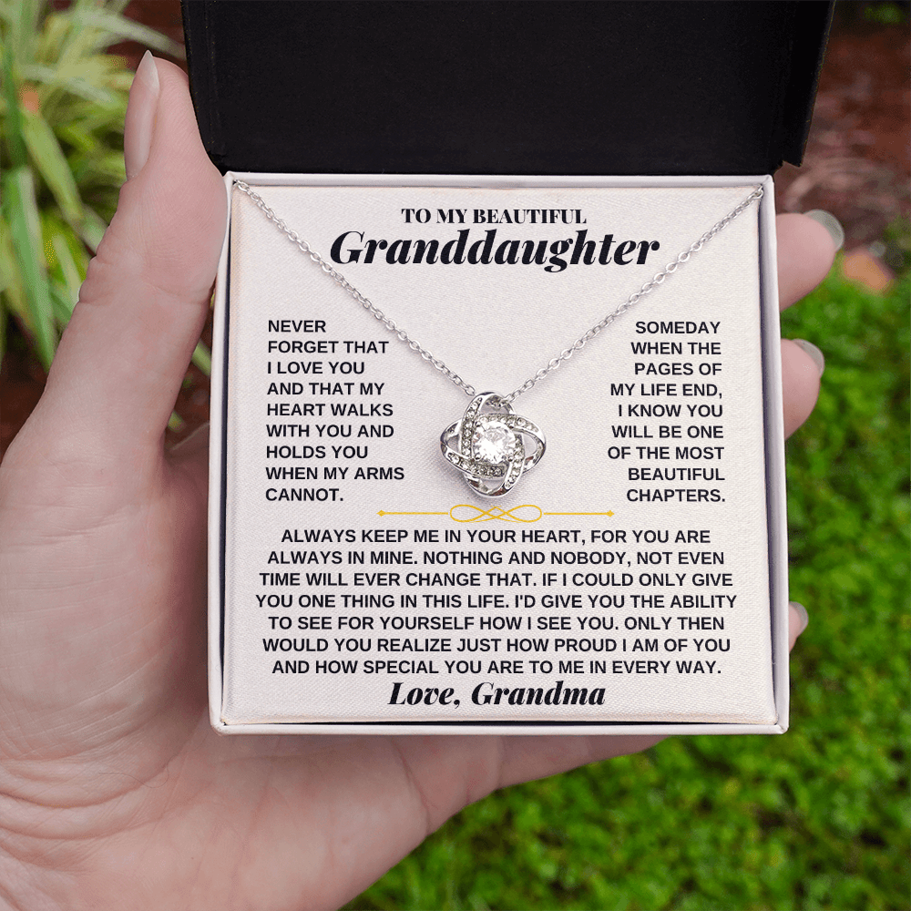 To My Granddaughter - Personalized Love Knot Gift Set - SS253