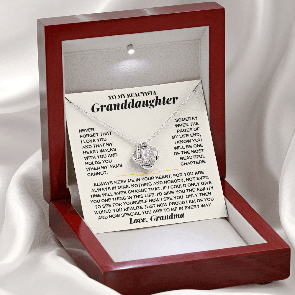 To My Granddaughter - Personalized Love Knot Gift Set - SS253