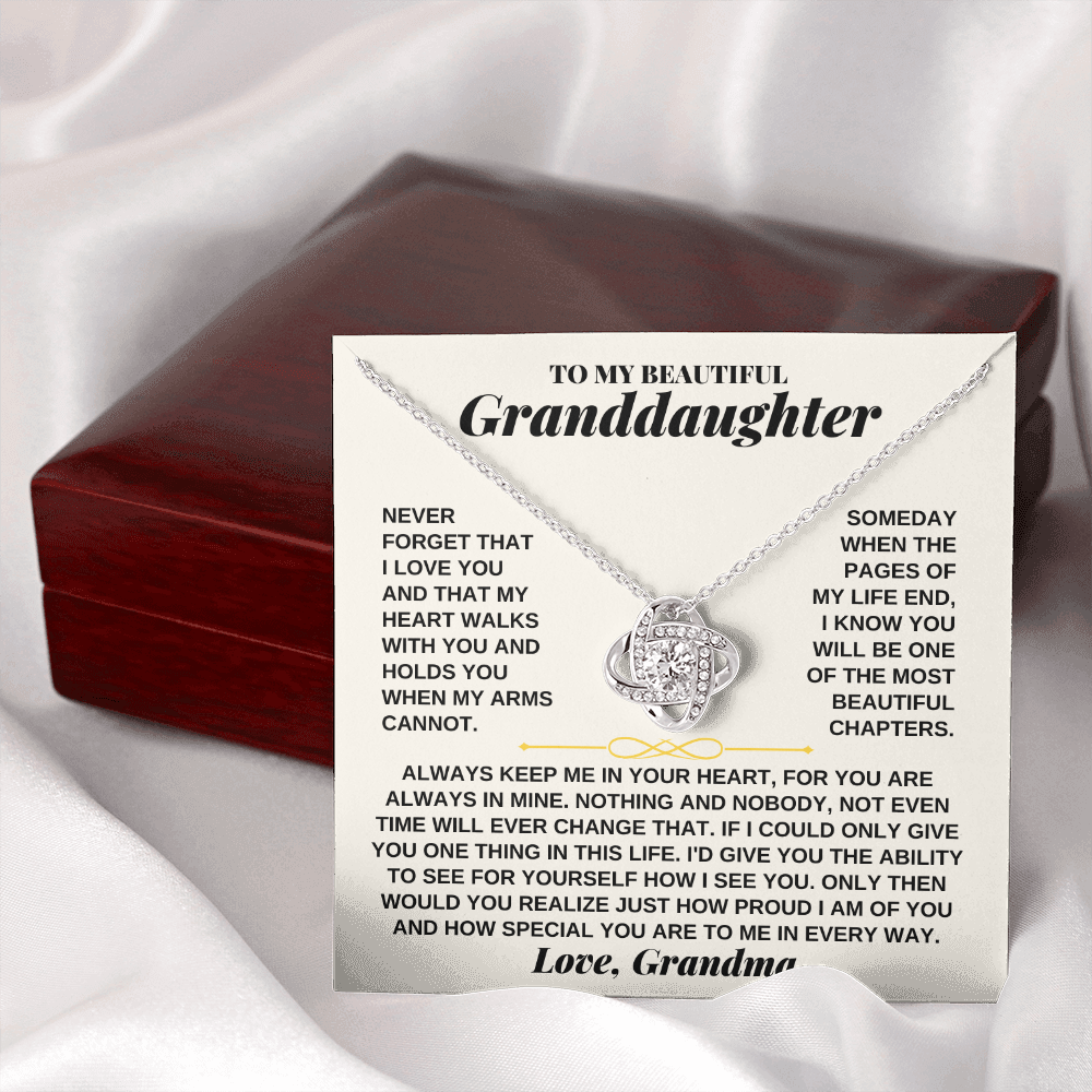 To My Granddaughter - Personalized Love Knot Gift Set - SS253