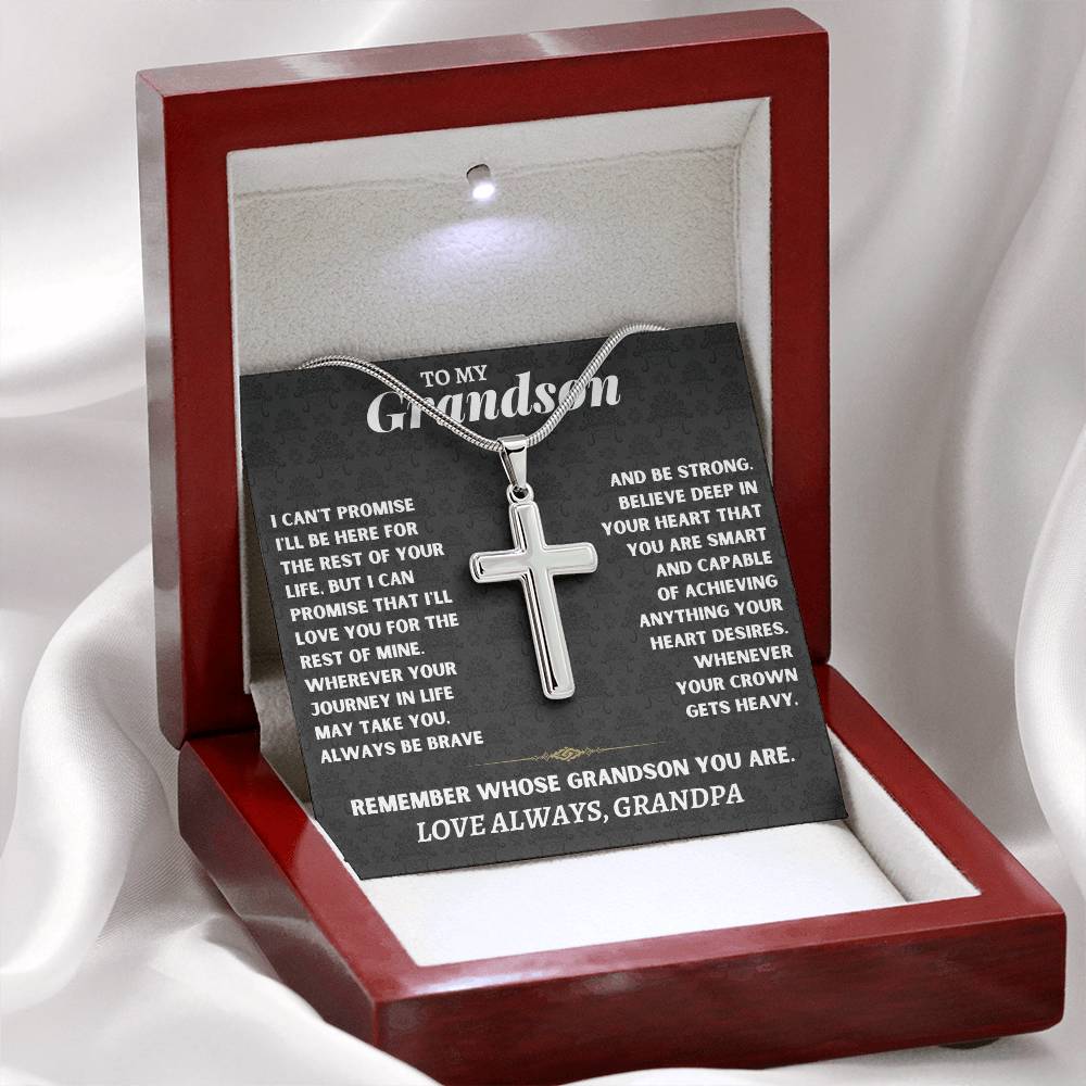 To My Grandson - Artisan-Crafted Cross - Gift Set - SS117AC