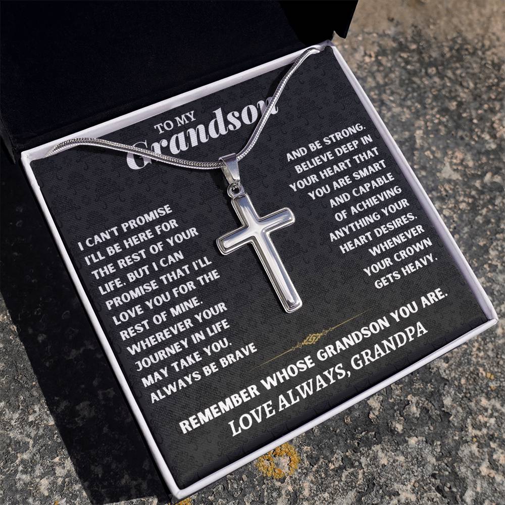 To My Grandson - Artisan-Crafted Cross - Gift Set - SS117AC