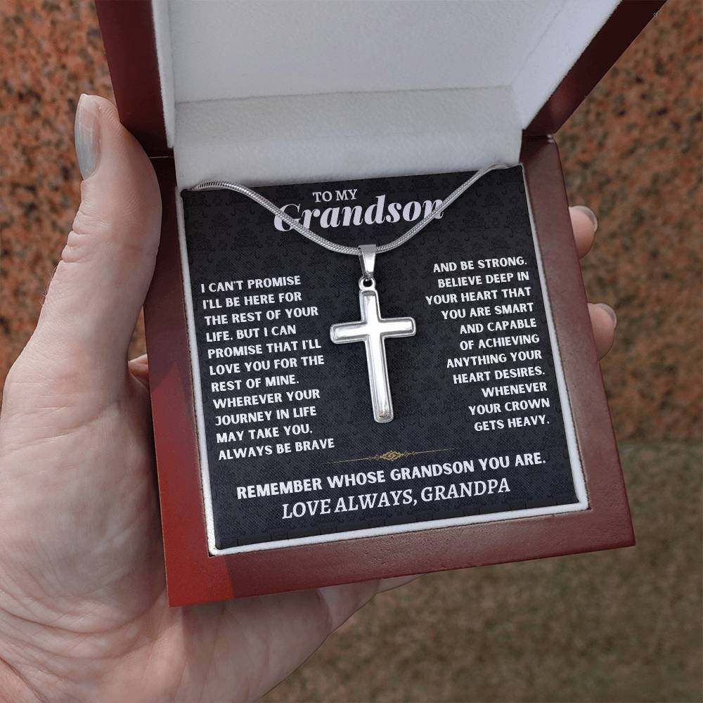 To My Grandson - Artisan-Crafted Cross - Gift Set - SS117AC