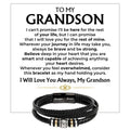 To My Grandson | Braided Leather Bracelet Gift Set - SS585