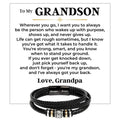 To My Grandson | Braided Leather Bracelet Gift Set - SS611