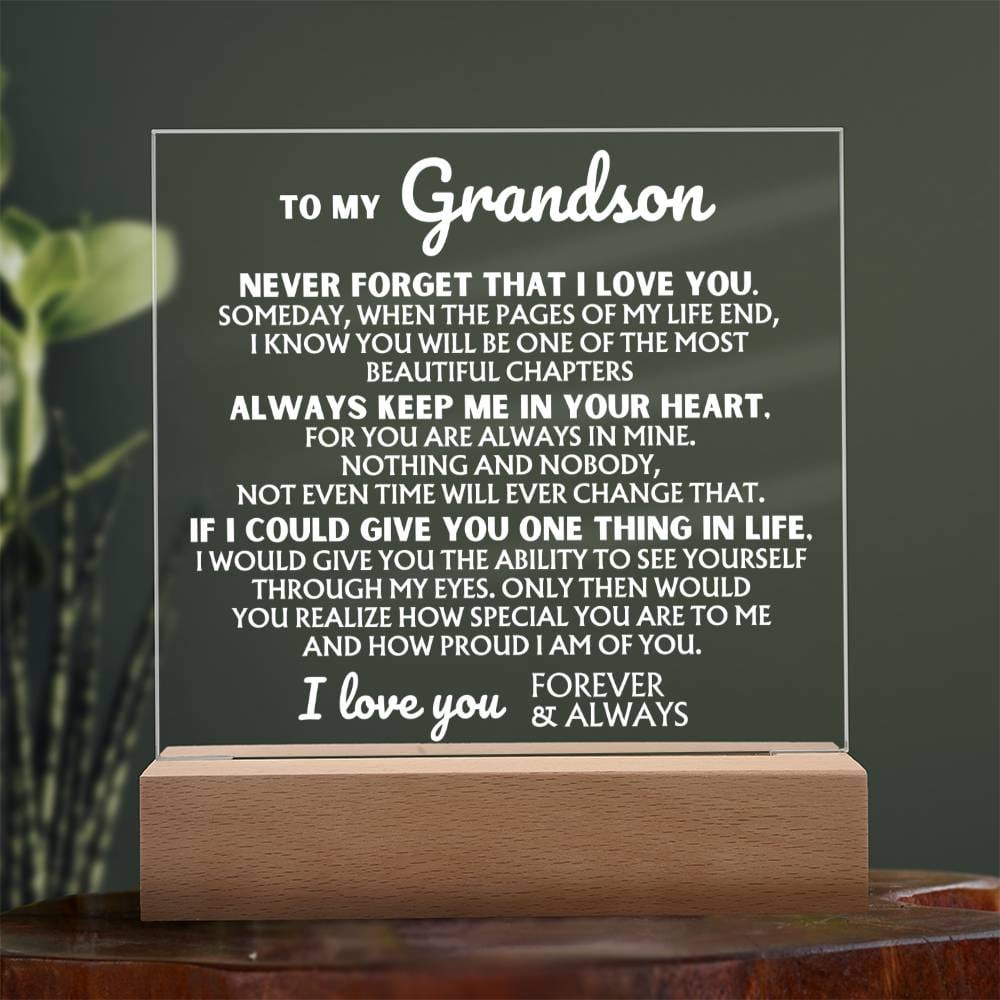 To My Grandson - "I Love You Forever" - Acrylic Lamp ❤️ - AC44GS