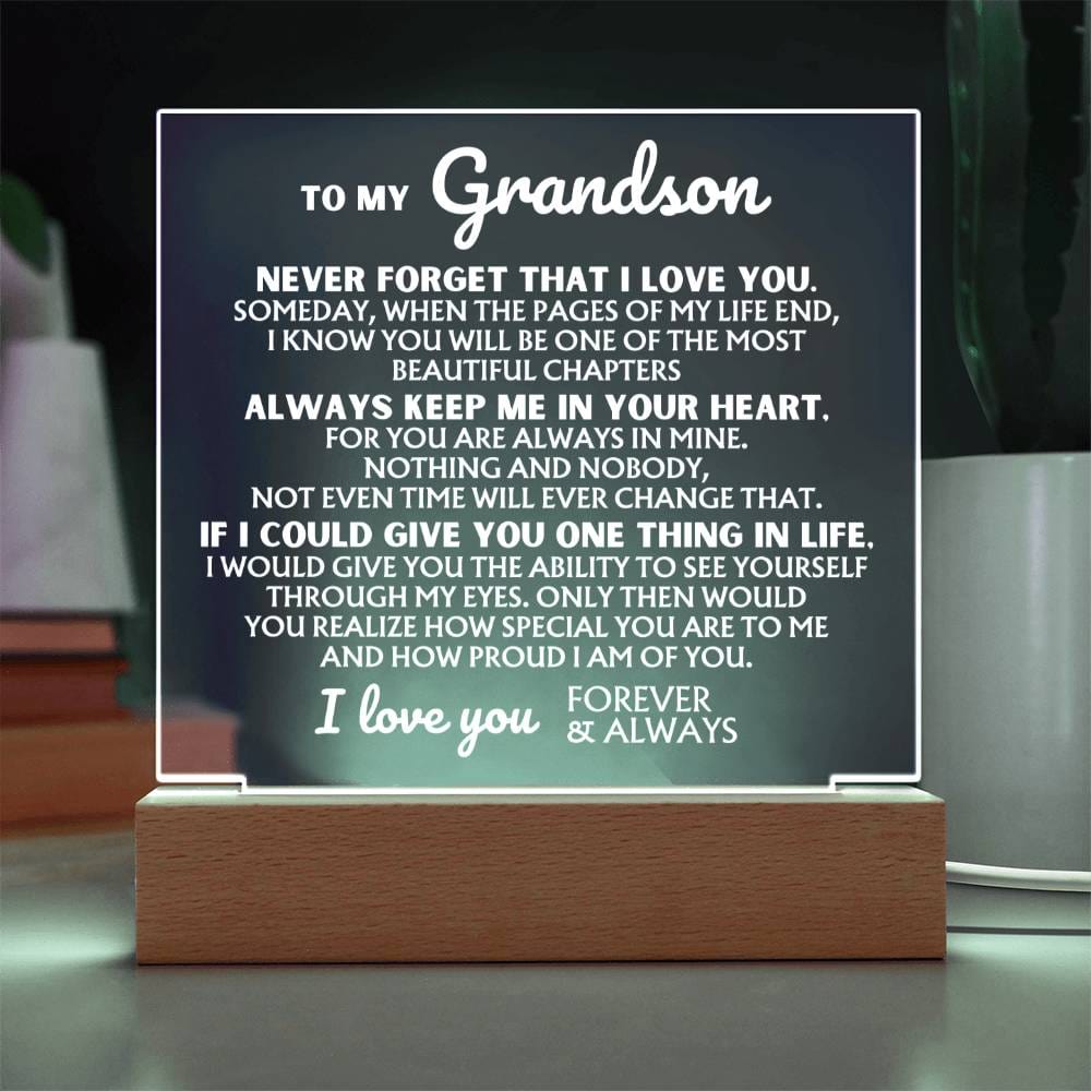 To My Grandson - "I Love You Forever" - Acrylic Lamp ❤️ - AC44GS