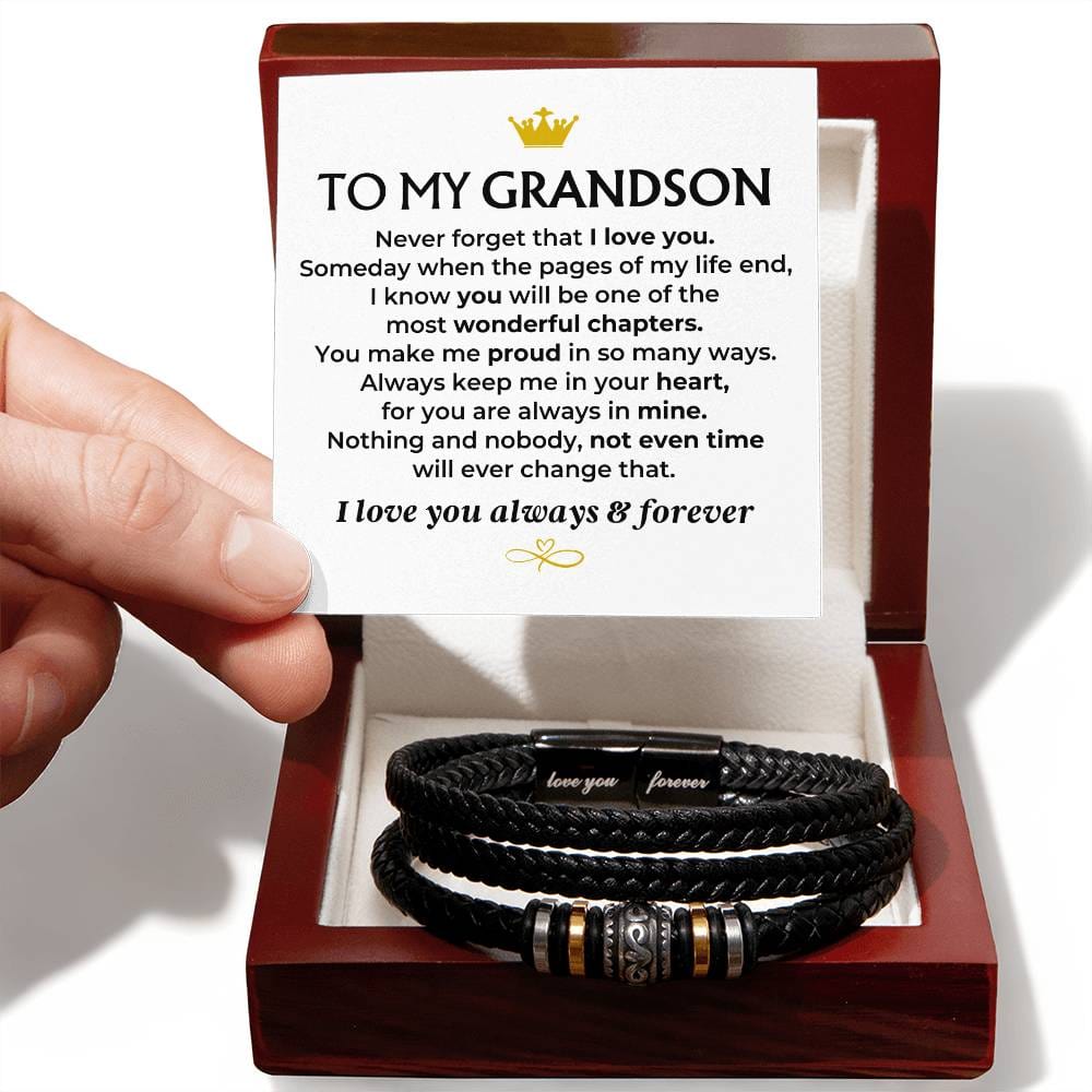 To My Grandson | Love You Forever | Braided Bracelet Gift Set - SS582