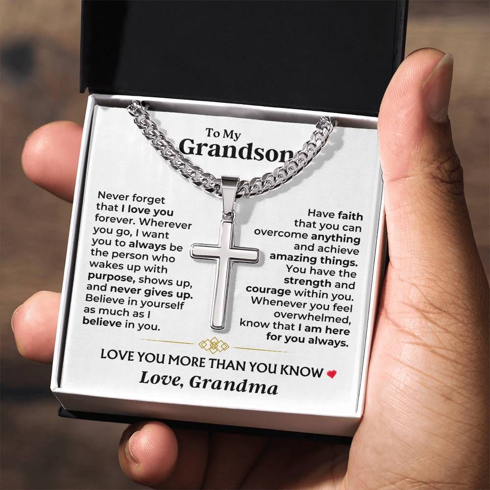 To My Grandson - Love You More Than You Know - Artisan Cross Gift Set - SS604GS