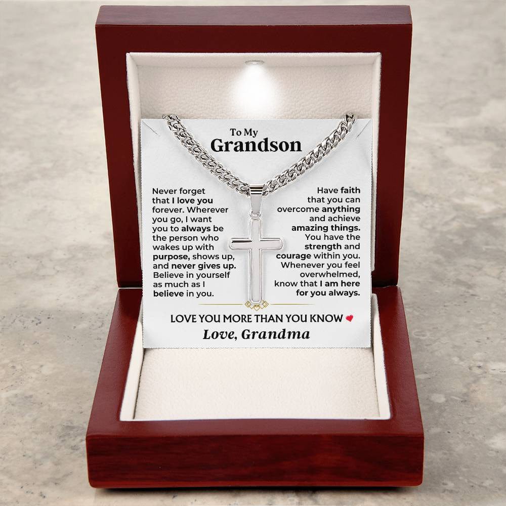To My Grandson - Love You More Than You Know - Artisan Cross Gift Set - SS604GS
