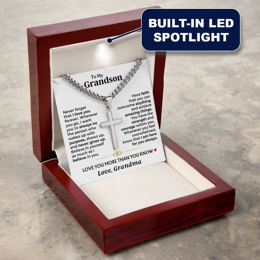 To My Grandson - Love You More Than You Know - Artisan Cross Gift Set - SS604GS