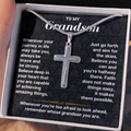 To My Grandson - Personalized Artisan-Crafted Cross - Gift Set - SS178S