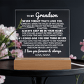 To My Grandson - Personalized Sign-Off - Acrylic LED Lamp ❤️ - AC44GSV2