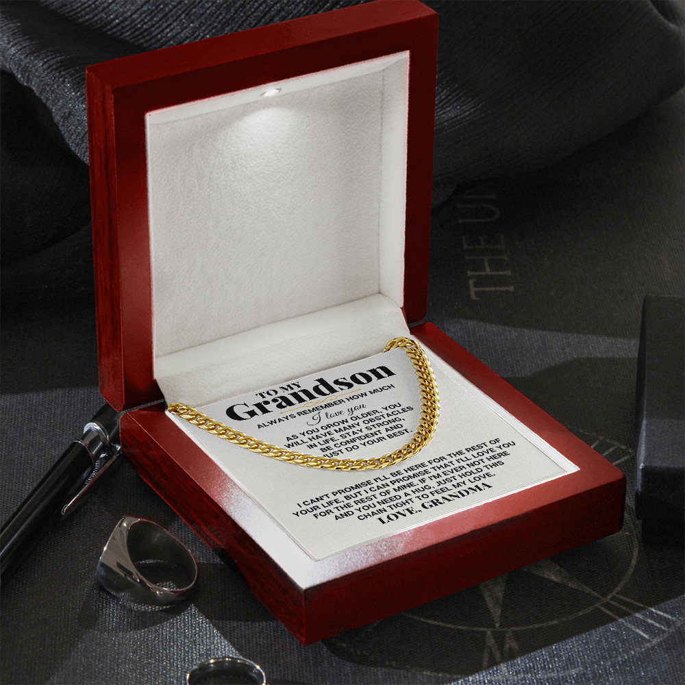 To My Grandson - Personalized Special Chain Gift Set - SS258GS