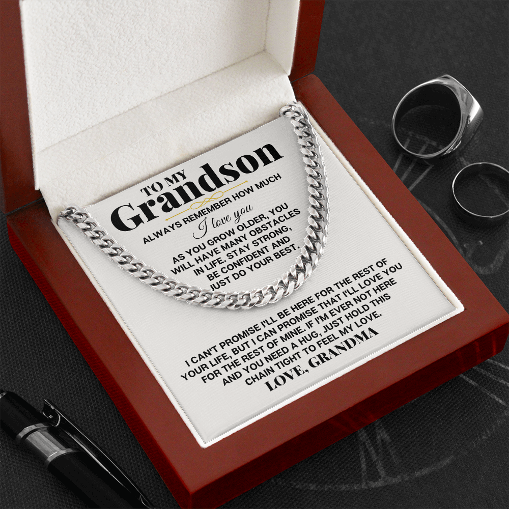 To My Grandson - Personalized Special Chain Gift Set - SS258GS