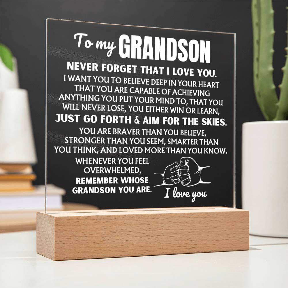 To My Grandson  "Remember Whose Grandson You Are" | Acrylic Lamp ❤️ AC50GS