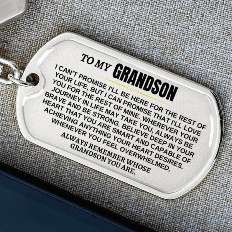 To My Grandson | Remember Whose Grandson You Are | Personalized Keychain - SS293V2